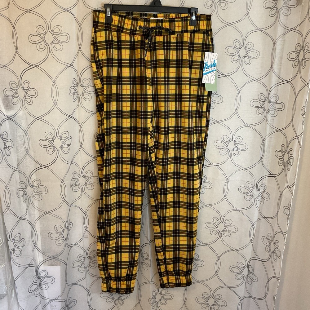 NWT Men's Drill Clothing Co. Fresh Prints of BelAir Joggers Size Medium Yellow